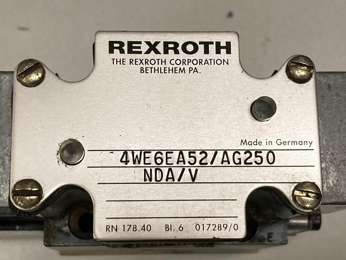 Used Rexroth,4WE6EA52/AG250 NDA/V,Hydraulic Directional Control Valve