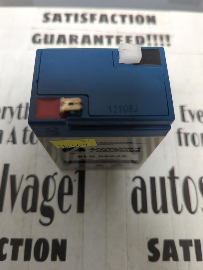 LITHONIA LIGHTING,ELB 06042,RECHARGABLE BATTERY 6 VOLT 4.5 AMP HR NOS