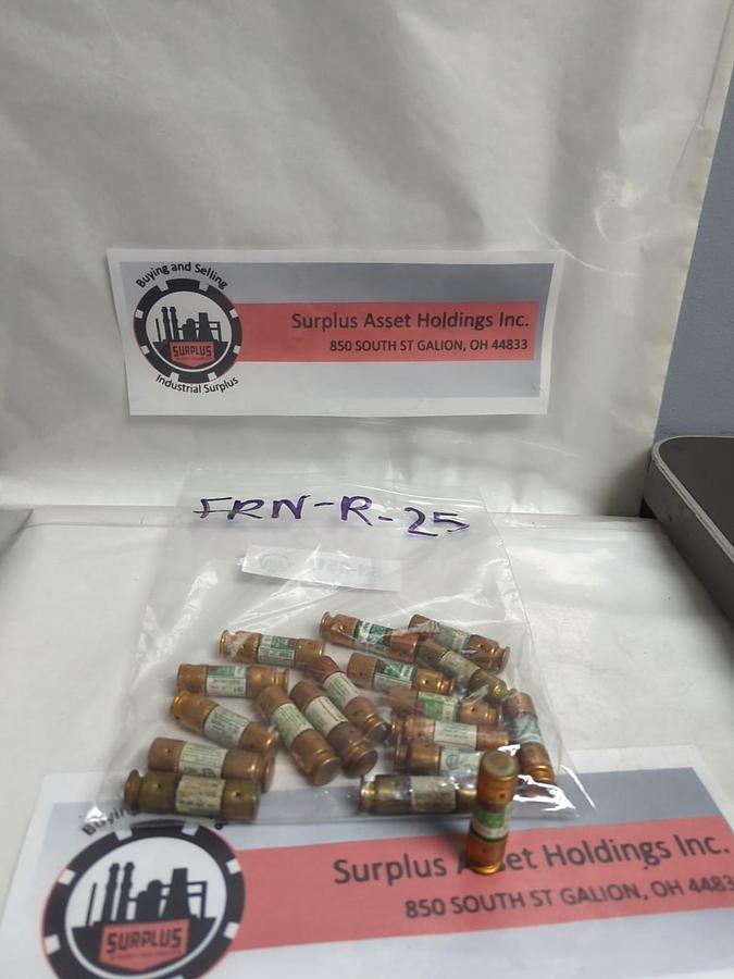 Used COOPER BUSSMANN,FRN-R-25,FUSETRON 25 AMP FUSE LOT OF 18 PRE-OWNED