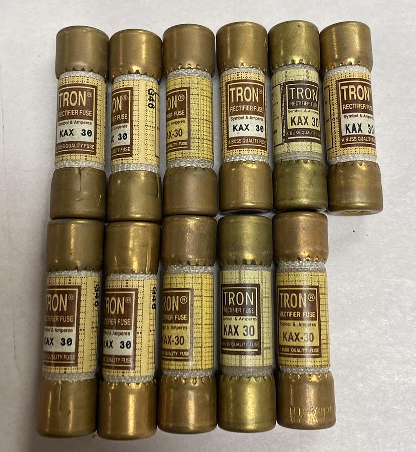 BUSSMANN,KAX 30,TRON RECTIFIER FUSES 250 V 30 Amp Lot Of 11 NOS