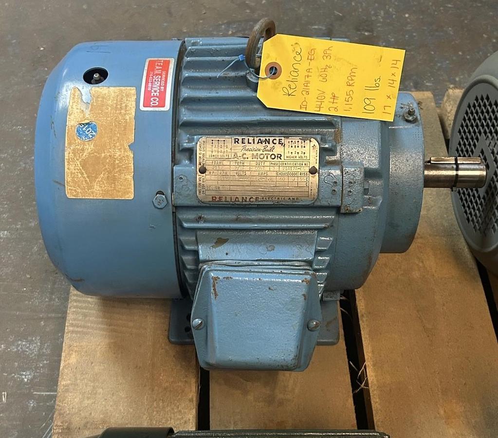 Used RELIANCE,21A17A-EG,AC MOTOR 2HP 220/440V 1155RPM 3PH 213 FRAME
