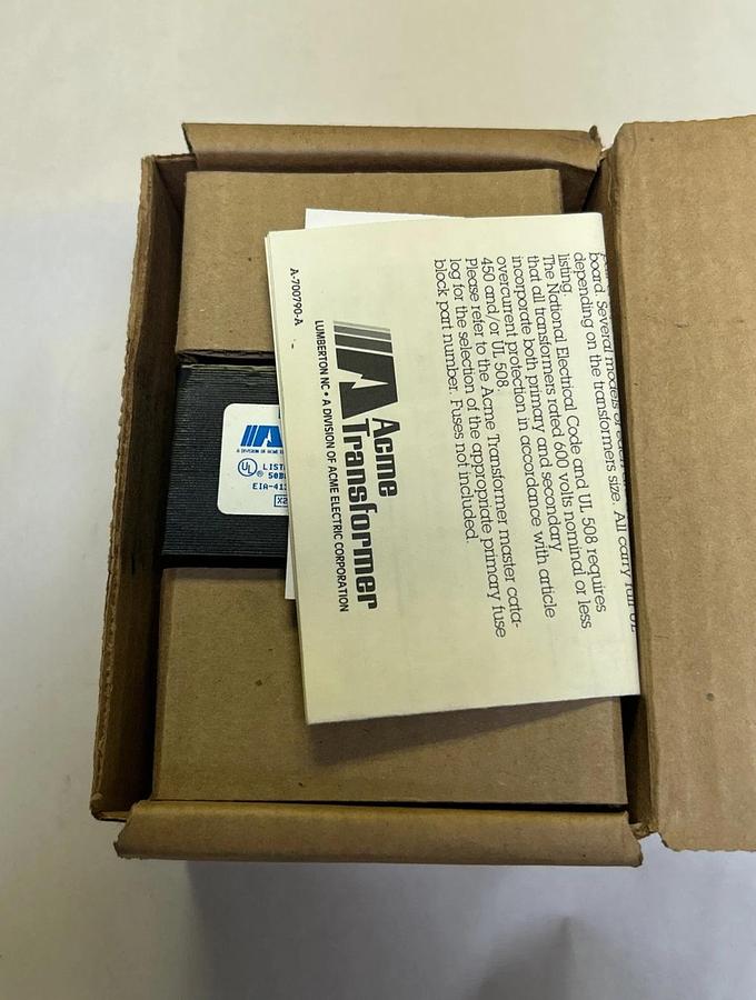 ACME TRANSFORMER,TA-2-81212,CONTROL TRANSFORMER 150VA 240X480V PRI 120V SEC NOS