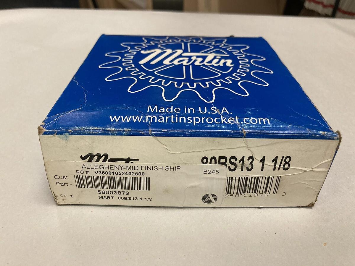 Used Martin,80BS13 1-1/8,Roller Chain Sprocket 13 Teeth