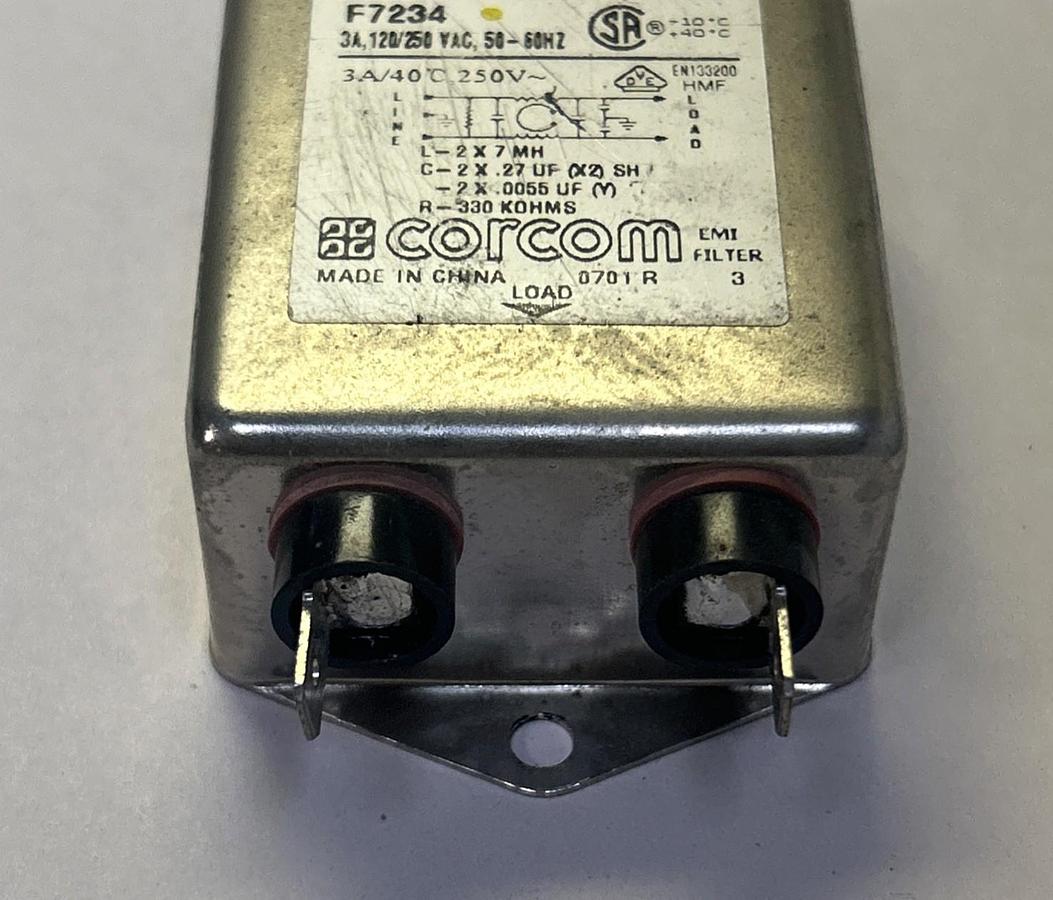 Used CORCOM,3VSK1,LINE FILTER LOT OF 6