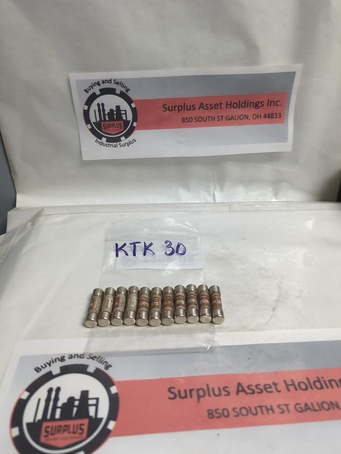 Used COOPER BUSSMANN,KTK-30,LIMITRON 30 AMP FUSE LOT OF 11 PRE-OWNED