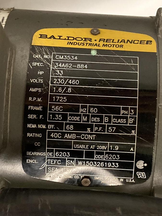 Used Nettco,NSPG-033,3-Phase Mixer 0.33Hp Converted 110V by Genesis Hybrid Control