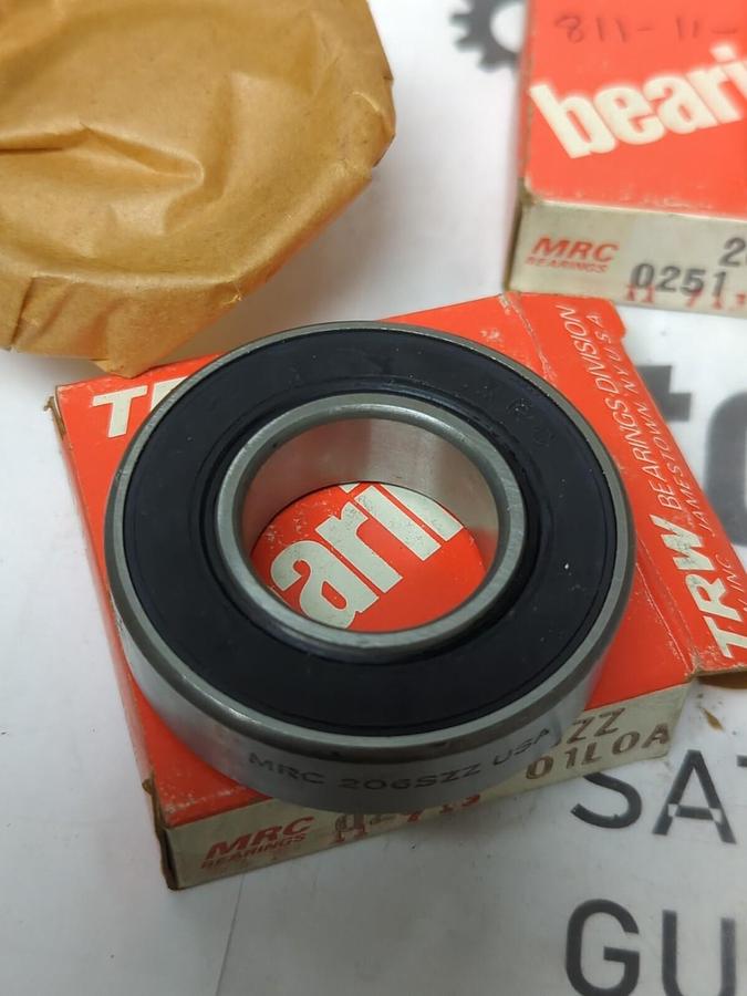 MRC,206SZZ,RUBBER SEALED BALL BEARING .LOT OF 4 NOS