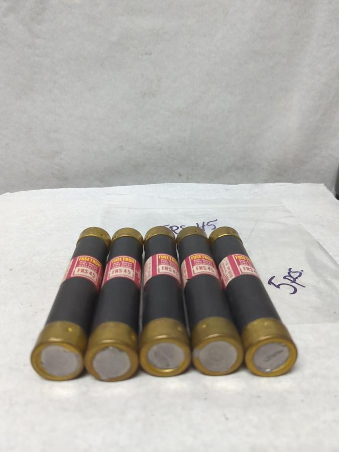Used COOPER BUSSMANN,FRS-45,FUSETRON 45 AMP FUSE LOT OF 5 PRE-OWNED