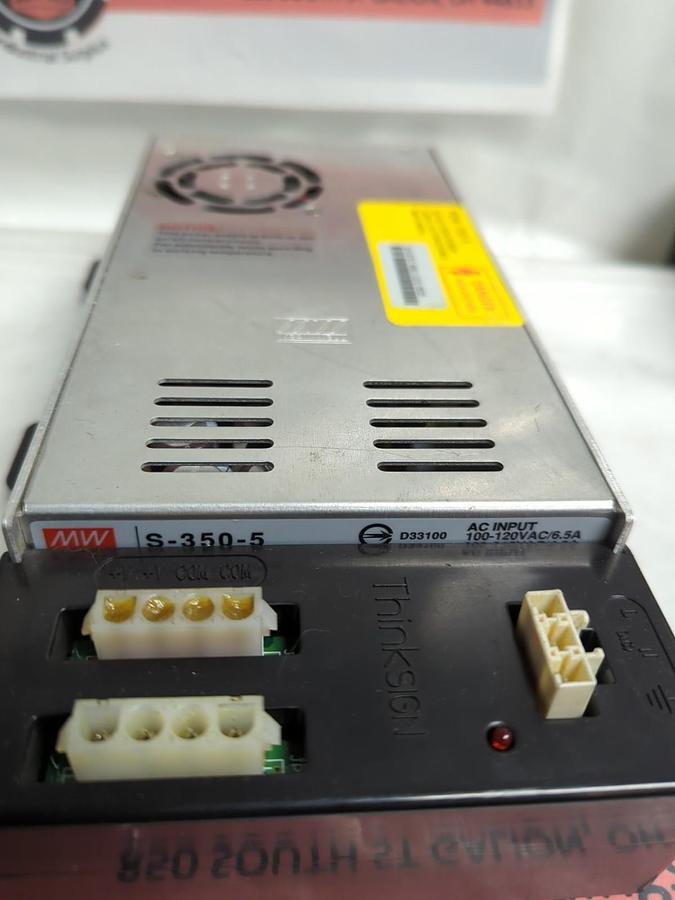Used MW,S-350-5-POW-350-5,POWER SUPPLY AC INPUT 100-120V AC/6.5A PRE-OWNED