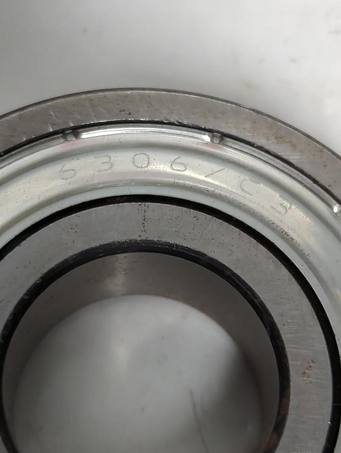 Used SKF,6306/C3,SHIELDED DEEP GROOVE BALL BEARING LOT OF 2 PRE-OWNED