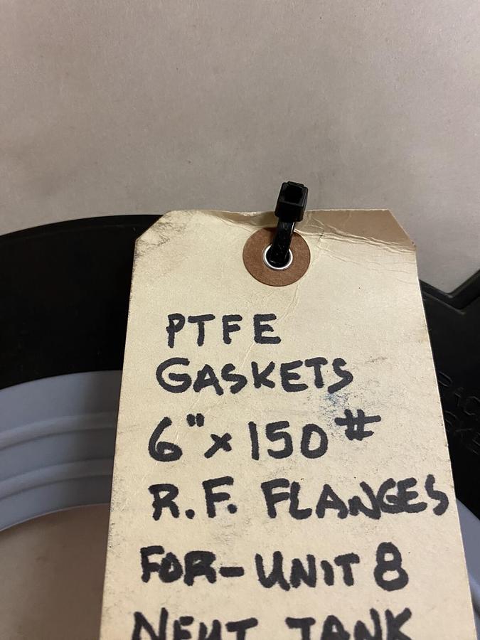 DUNBAR & HARRINGTON,150#,PTFE GASKET 6 INCH X 150# LOT OF 2