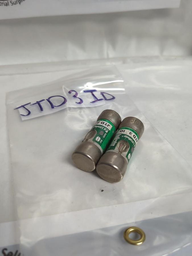 Used LITTELFUSE,JTD3ID,INDICATOR 3 AMP FUSE LOT OF 2 PRE-OWNED