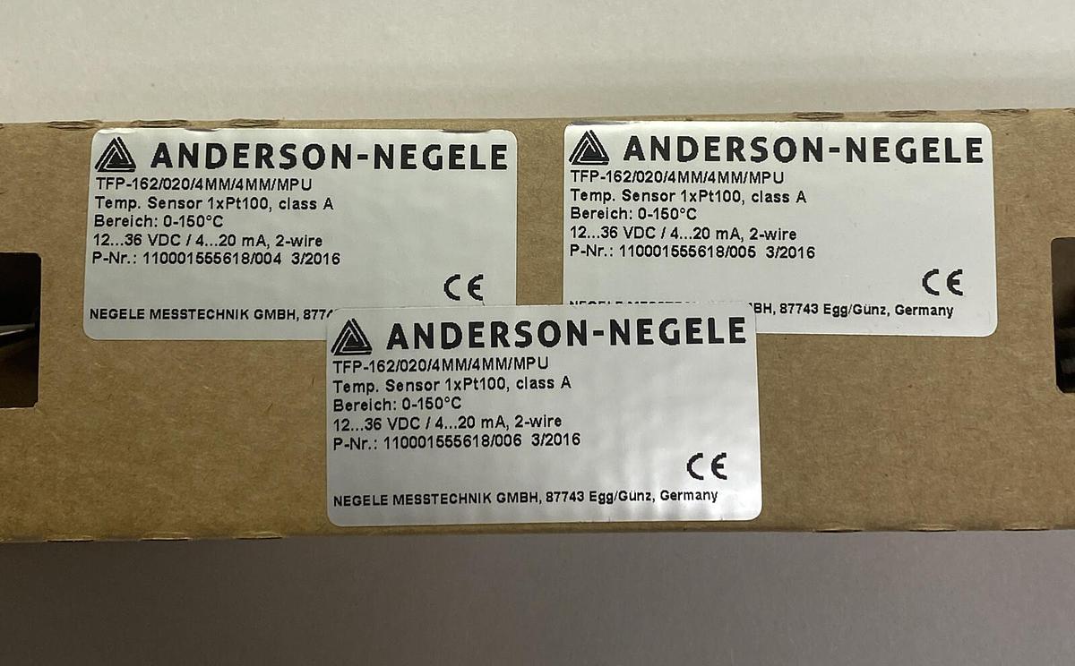 ANDERSON-NEGELE,TFP-162/020/4MM/4MM/MPU,TEMPERATURE SENSOR LOT OF 3 NEW