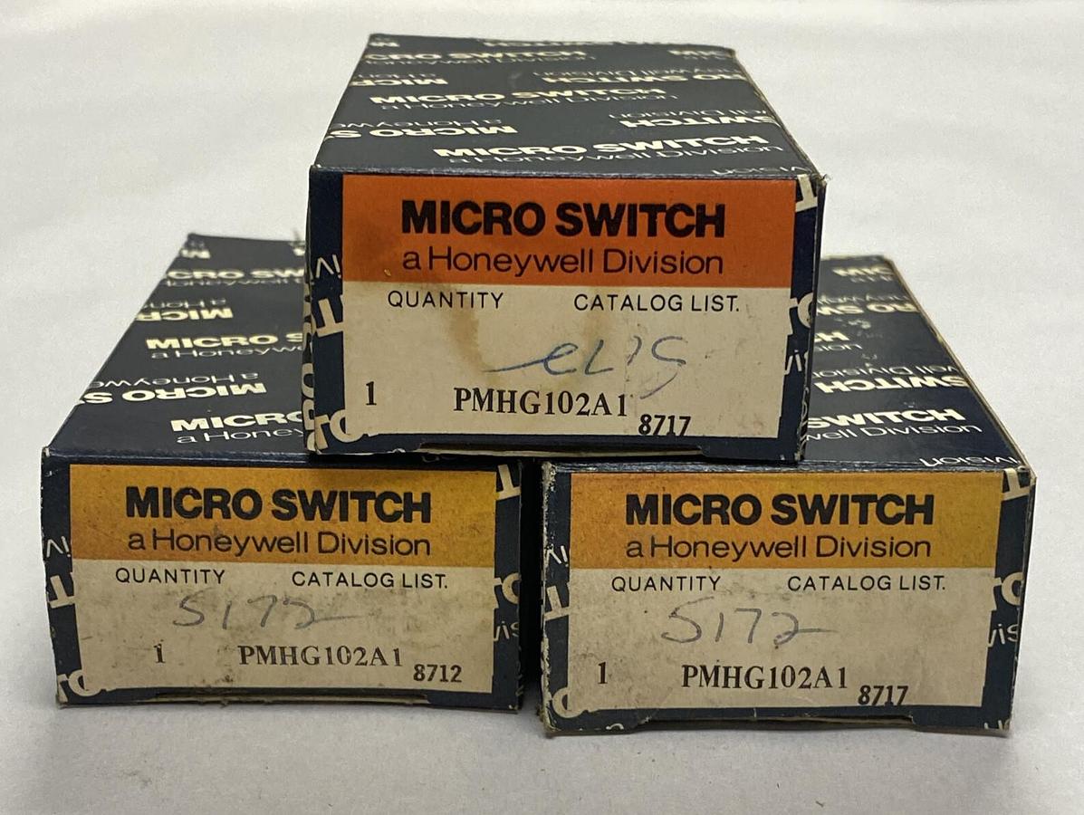 Honeywell Micro Switch,PMHG102A1,Push Button Lot Of 3 NOS