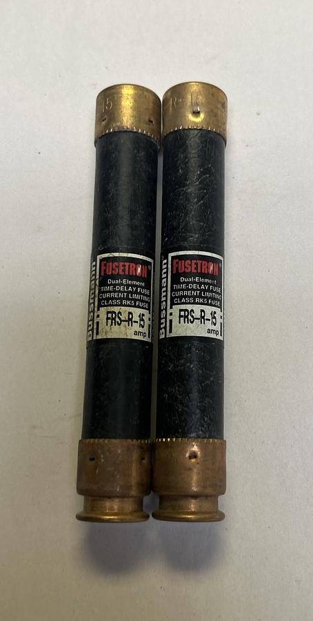 Used COOPER BUSSMANN,FRS-R-15,FUSETRON FUSE 15A 600V LOT OF 2