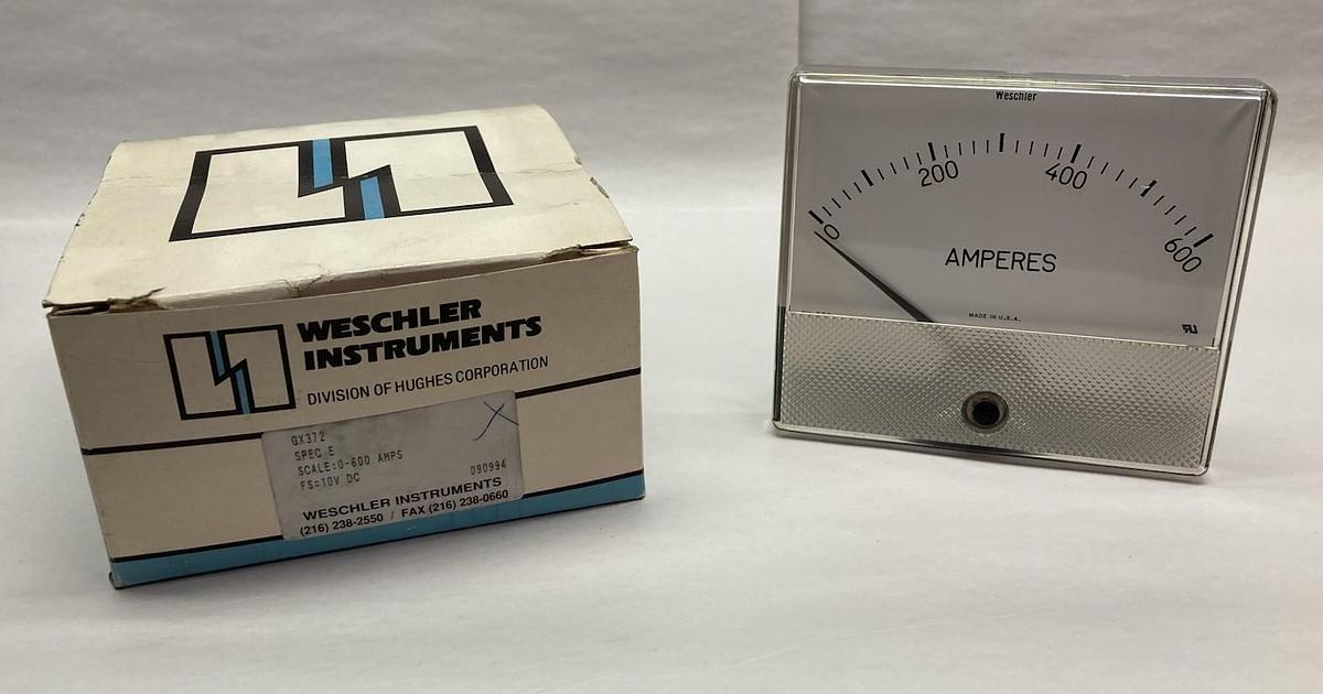 Weschler Instruments,GX-372,Panel Meter FS=10 DCV 0-600Amp
