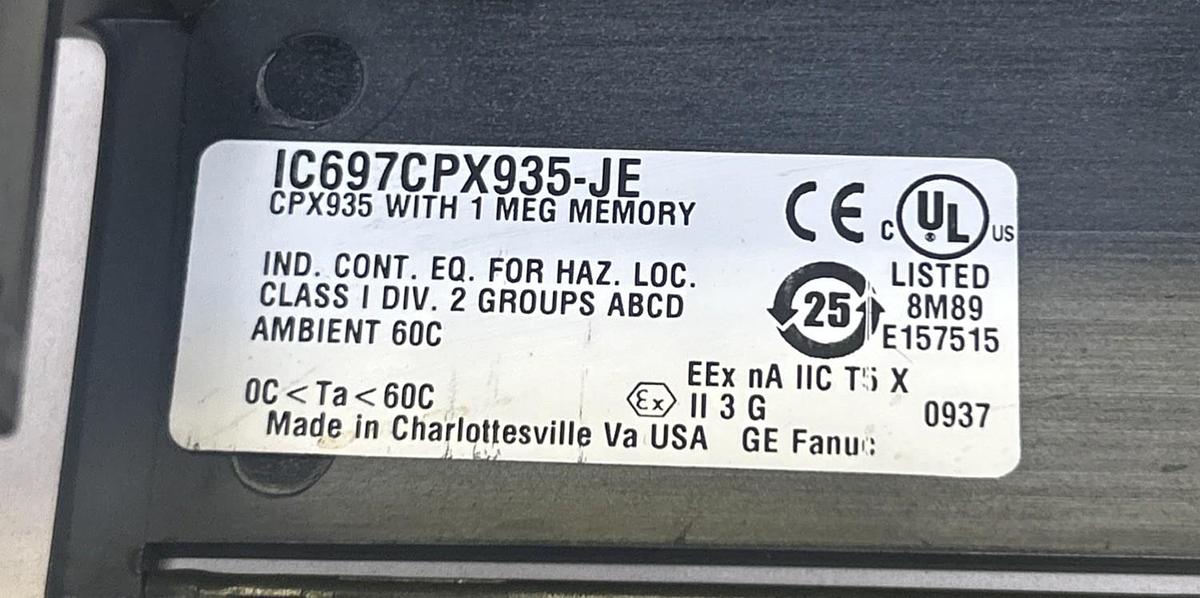 Used GE FANUC,IC697CPX935-JE,CENTRAL PROCESSOR UNIT