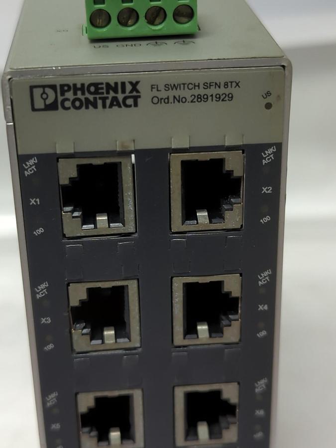 Used PHOENIX CONTACT,2891929,FL SWITCH SFN8TX EHTERNET SWITCH PRE-OWNED