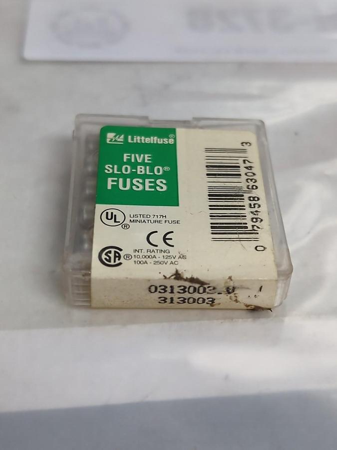 LITTELFUSE,0313003,SLO-BLO FUSE PACK OF 5 PCS NOS
