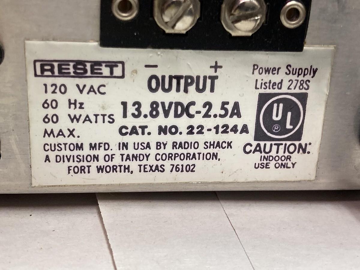 Used Micronta,22-124A,Regulated 12V Power Supply