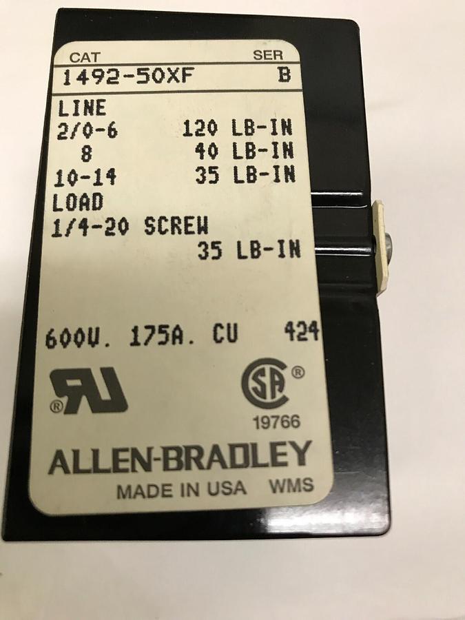 Allen Bradley,1492-50XF,Power Terminal Block  SER B