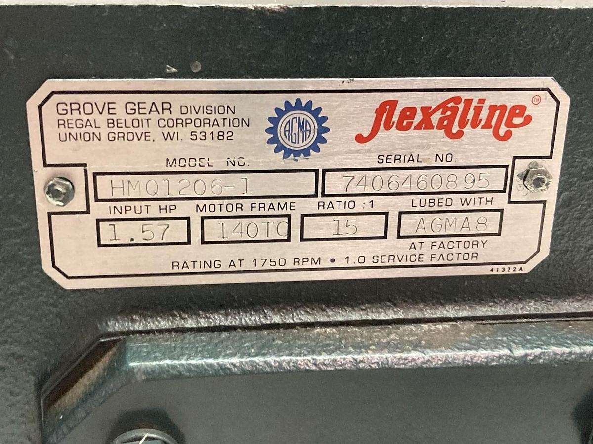 Flexaline,Model HMQ1206-1,Gear Reducer 1.57Hp Ratio 15:1 Frame 140TC