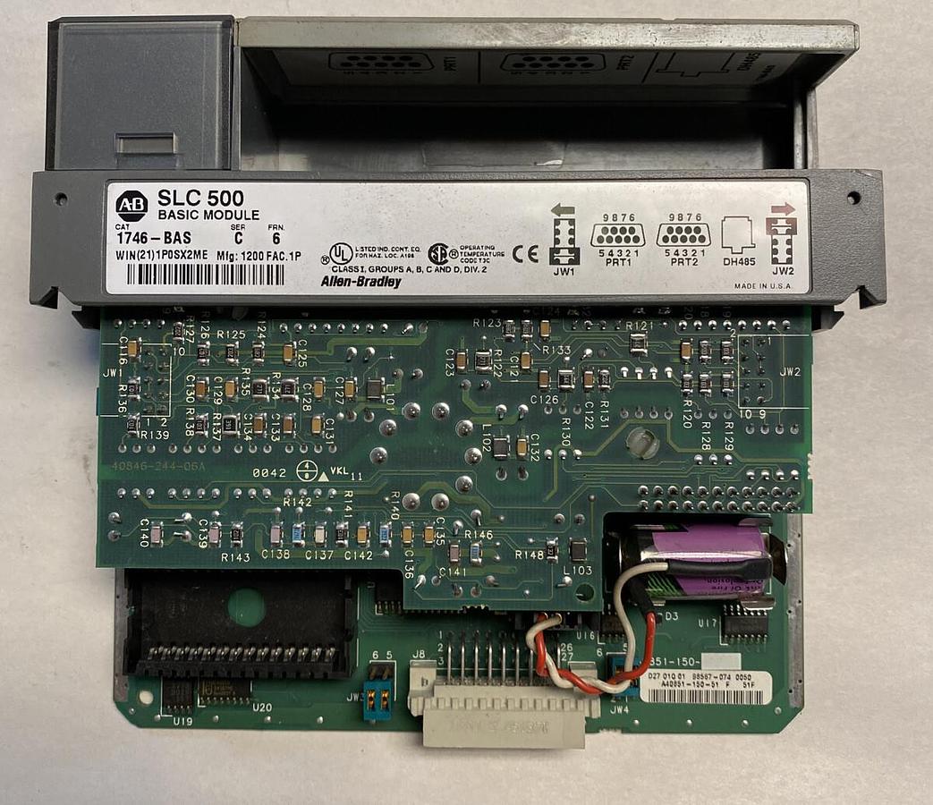 Used Allen-Bradley,1746-BAS,SER C FRN 6 SLC500 Basic Module