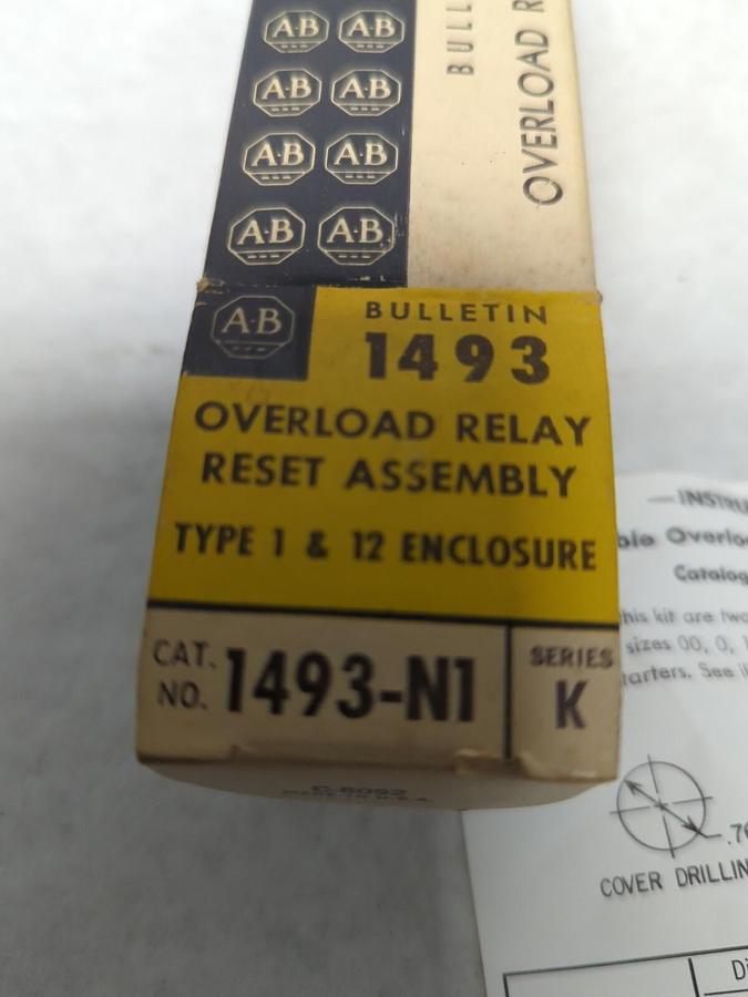 ALLEN-BRADLEY,1493-N1,SERIES K OVERLOAD RELAY RESET ASSEMBLY TYPE 1712 ENCL NOS