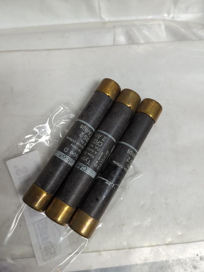 Used CEFCO,CRS 2,TIME-DELAY 2 AMP FUSE LOT OF 3 PRE-OWNED