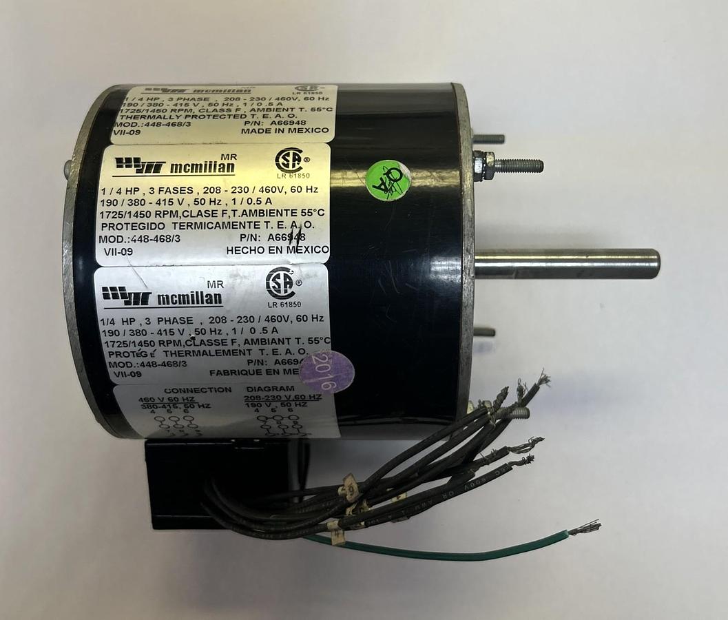 Used MCMILLAN,448-468/3,MOTOR 1/4HP 208-230/460V 1725RPM