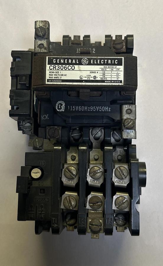Used GENERAL ELECTRIC,CR306C0,MOTOR STARTER SIZE 1 27A 600V