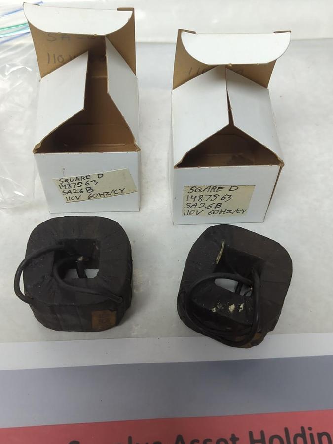 Used SQUARE D,14B7S63,COIL 110V 60HZ/CY LOT OF 2 PRE-OWNED