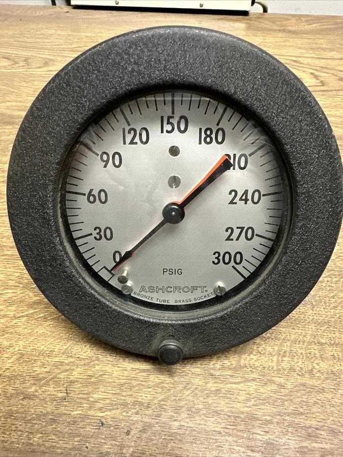 Ashcroft,0-300PSIG,Pressure Gauge Bronze Tube Brass Socket