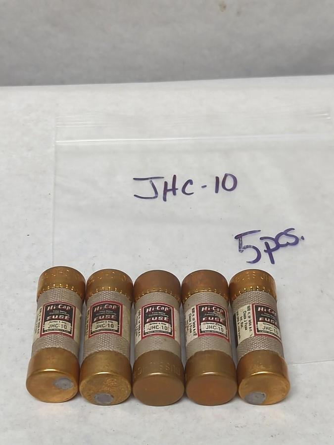Used COOPER BUSSMANN,JHC-10,HI-CAP 10 AMP FUSE LOT OF 5 PRE-OWNED