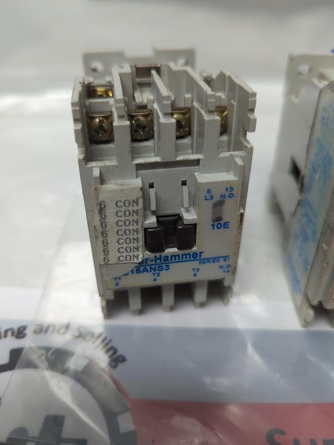 Used CUTLER HAMMER,CE15AN83,SERIES B1 CONTACTOR LOT OF 3 PRE-OWNED