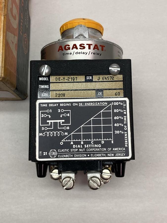 Agastat,DE-Y-210T,Time Delay Relay 220V 60CY