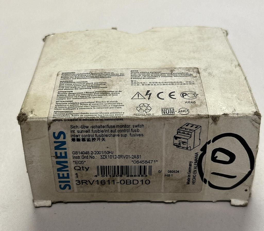 SIEMENS,3RV1611-0BD10,CIRCUIT BREAKER NOS