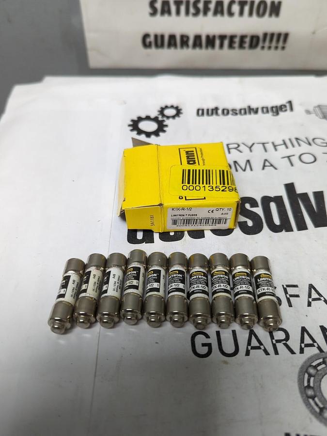 COOPER BUSSMANN,KTK-R-1/2,LIMITRON 1/2 AMP FUSES BOX OF 10 NEW