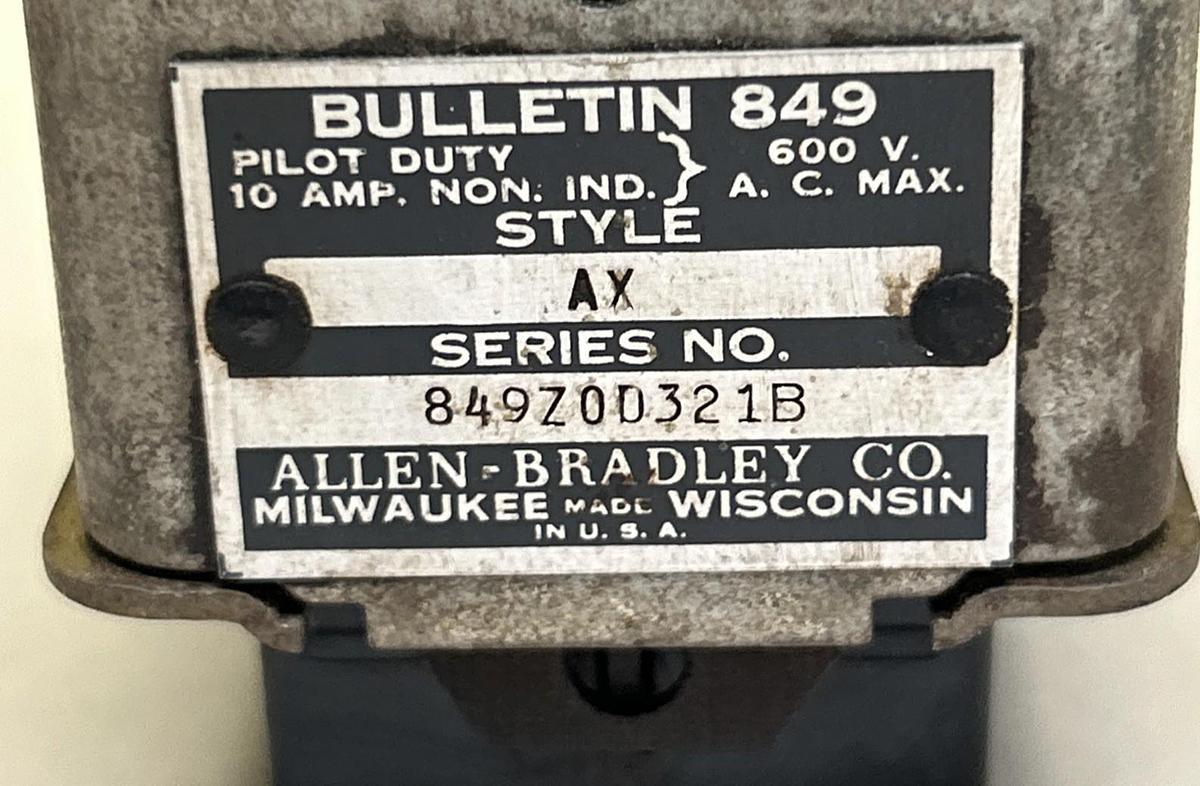 Used ALLEN BRADLEY,849Z0D321B,TIMING RELAY