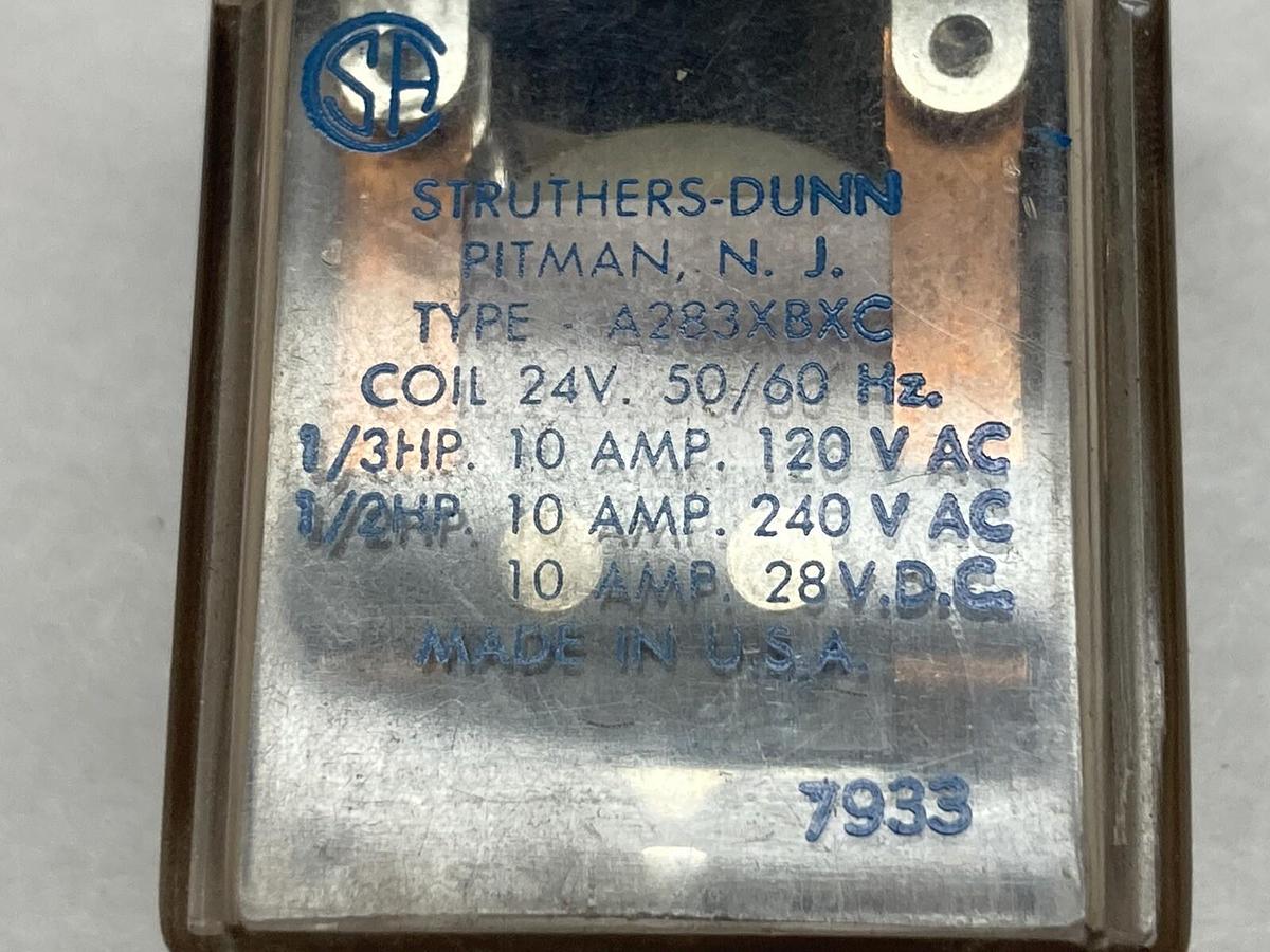 Used Struthers-Dunn,A283XBXC,Electromechanical Relay 24V 50/60Hz