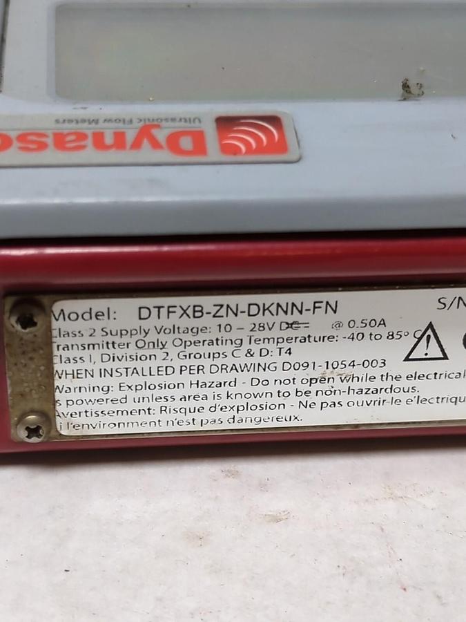 Used DYNASONICS,DTFXB-ZN-DKNN-FN,FLOW METER TFX ULTRA PREOWNED