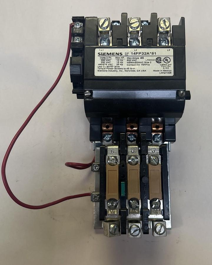 Used SIEMENS,14FP32A*81,STARTER SIZE 2 45A 600V