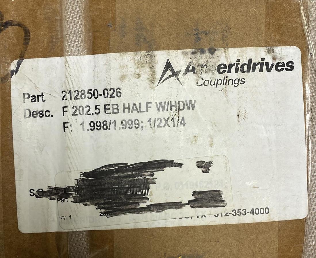 Ameridrives,212850-026,EB Half W/HDW NOS