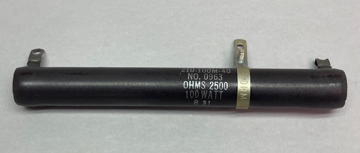 Used Ohmite,0963 210-100M-40,Resistor 2500 OHMS