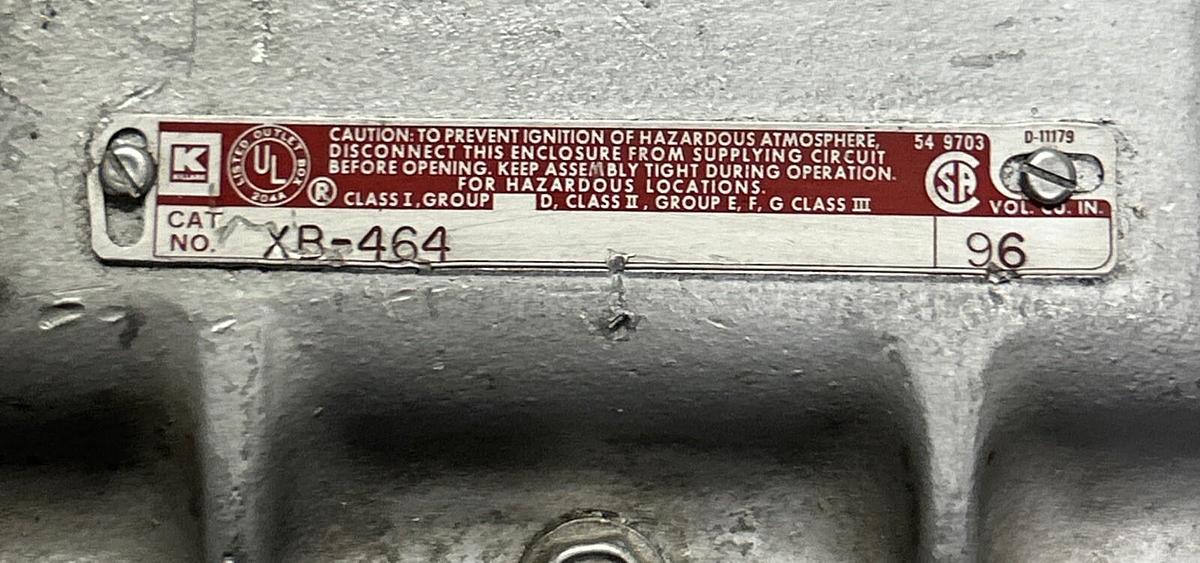 Used HUBBELL KILLARK,XB-464,ENCLOSURE JUNCTION BOX