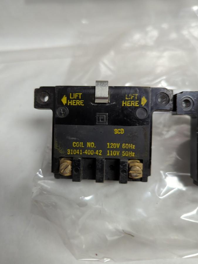Used SQUARE D,31041-400-42,MAGNETIC COIL 120/110V 60/50HZ LOT OF 2 PRE-OWNED