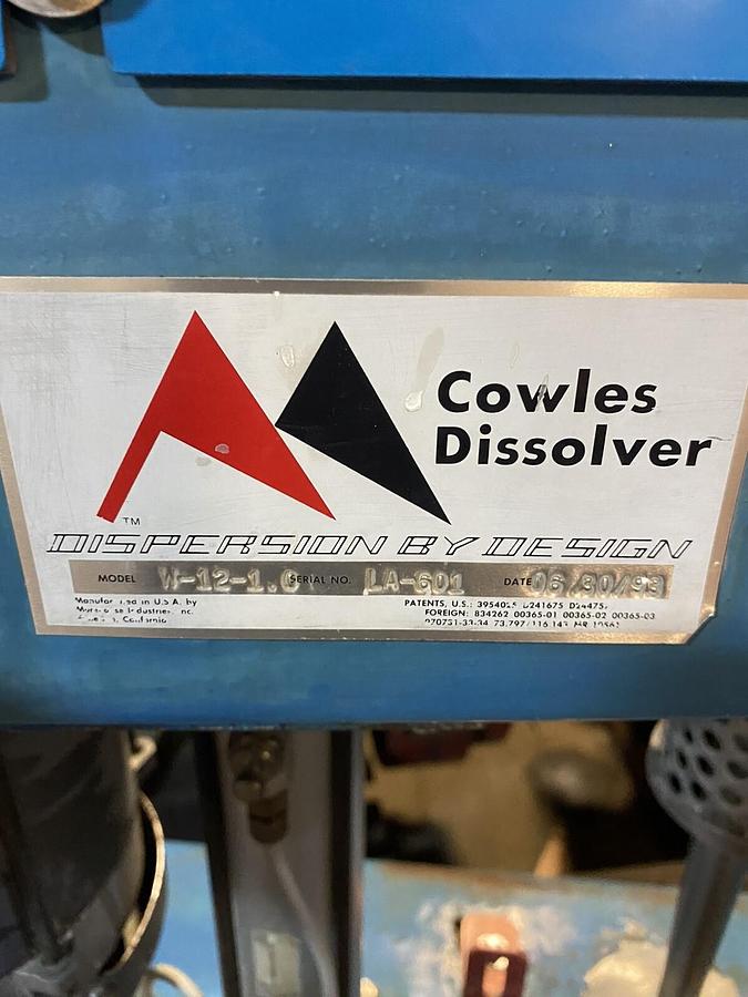 Used Cowles Dissolver,W-12-1.0,Mixer 115/230V 1PH