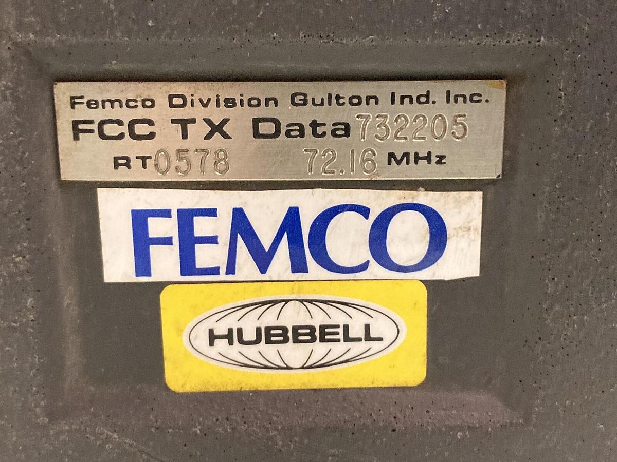 Used Hubbell FCC TX Data,732205 RT0578,Crane Control 72.16 MHz