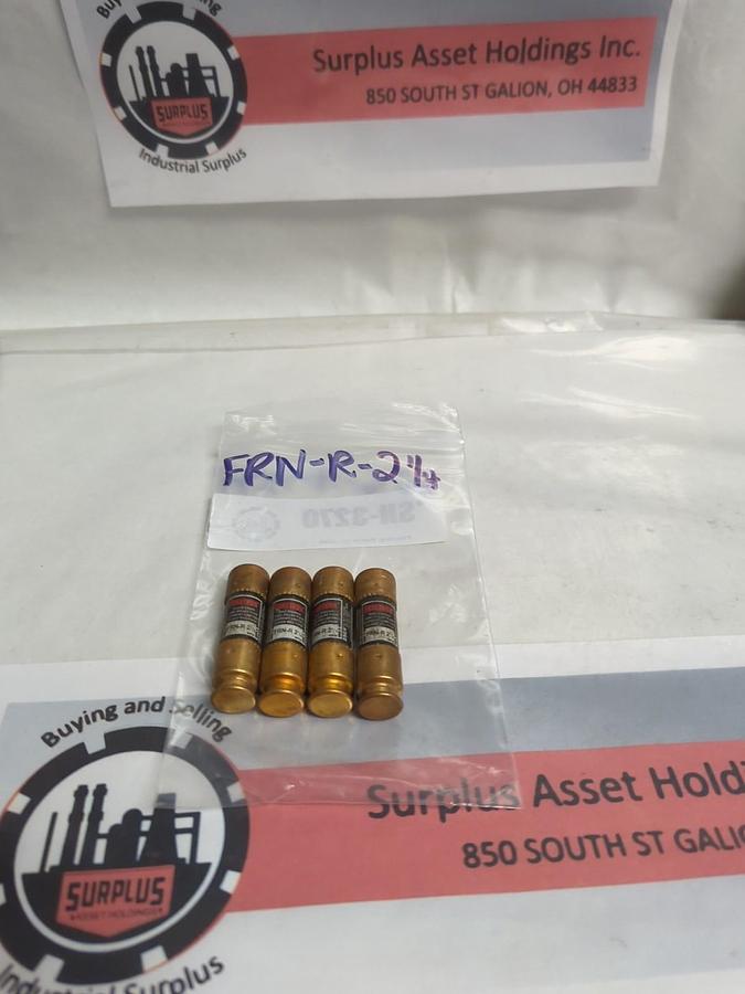 Used COOPER BUSSMANN,FRN-R-2-1/4,FUSETRON 2-1/4 AMP FUSE LOT OF 4 PRE-OWNED