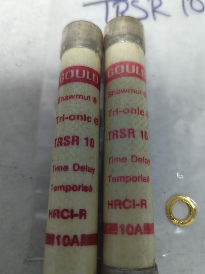 Used GOULD SHAWMUT,TRSR10,TRI-ONIC 10 AMP FUSE LOT OF 2 PRE-OWNED
